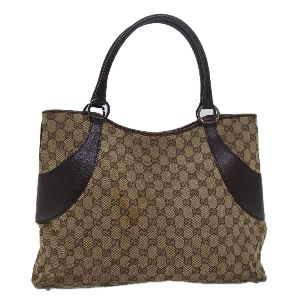 GUCCI GG Canvas Tote Bag Beige 113016 Auth 77660