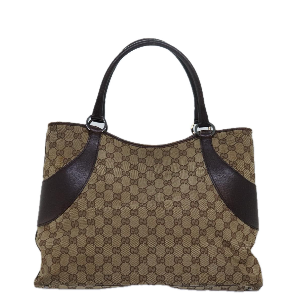 GUCCI GG Canvas Tote Bag Beige 113016 Auth 77660