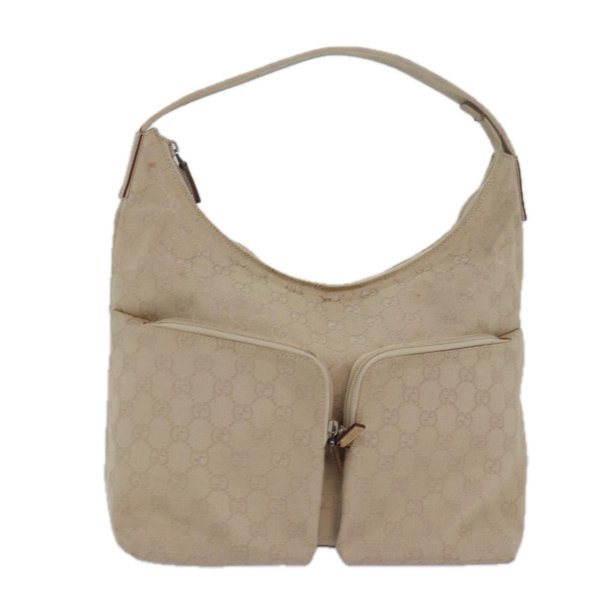 GUCCI GG Canvas Tote Bag Beige 001 3380 Auth 77662