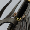 Salvatore Ferragamo Gancini Handtas Email 2-weg Grijs Auth 77671-9