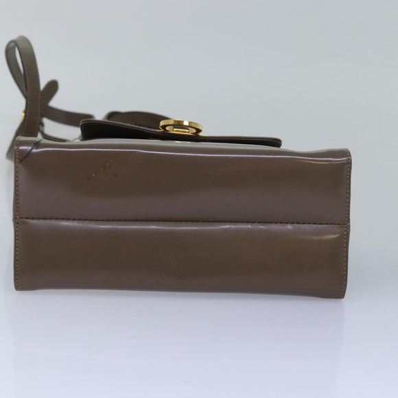 Salvatore Ferragamo Gancini Handtas Email 2-weg Grijs Auth 77671