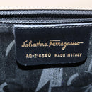 Salvatore Ferragamo Gancini Handtas Email 2-weg Grijs Auth 77671-12