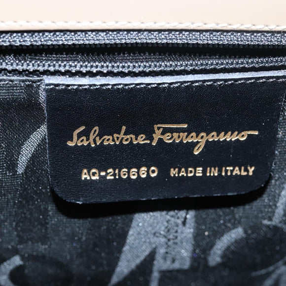 Salvatore Ferragamo Gancini Handtas Email 2-weg Grijs Auth 77671