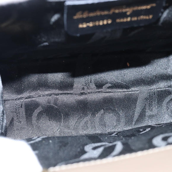 Salvatore Ferragamo Gancini Handtas Email 2-weg Grijs Auth 77671