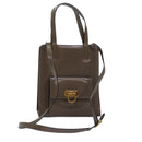 Salvatore Ferragamo Gancini Handtas Email 2-weg Grijs Auth 77671-1