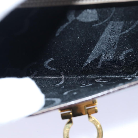 Salvatore Ferragamo Gancini Handtas Email 2-weg Grijs Auth 77671