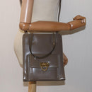 Salvatore Ferragamo Gancini Handtas Email 2-weg Grijs Auth 77671-24