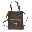 Salvatore Ferragamo Gancini Handtas Email 2-weg Grijs Auth 77671-13