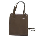 Salvatore Ferragamo Gancini Handtas Email 2-weg Grijs Auth 77671-2