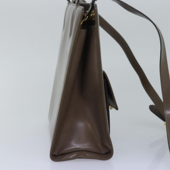 Salvatore Ferragamo Gancini Handtas Email 2-weg Grijs Auth 77671