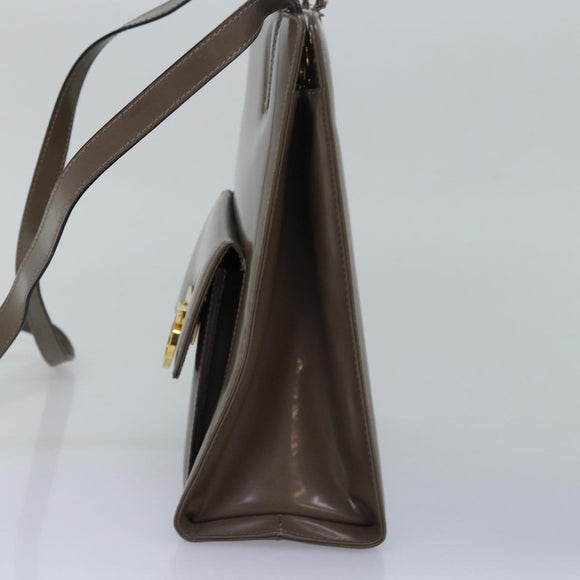 Salvatore Ferragamo Gancini Handtas Email 2-weg Grijs Auth 77671