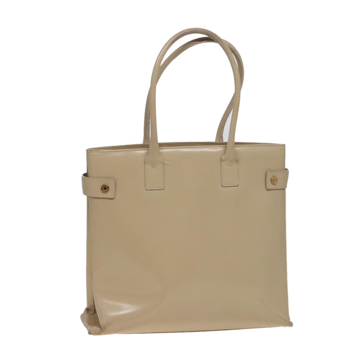 GUCCI Tote Bag Enamel Beige 002 1046 0407 Auth 77675