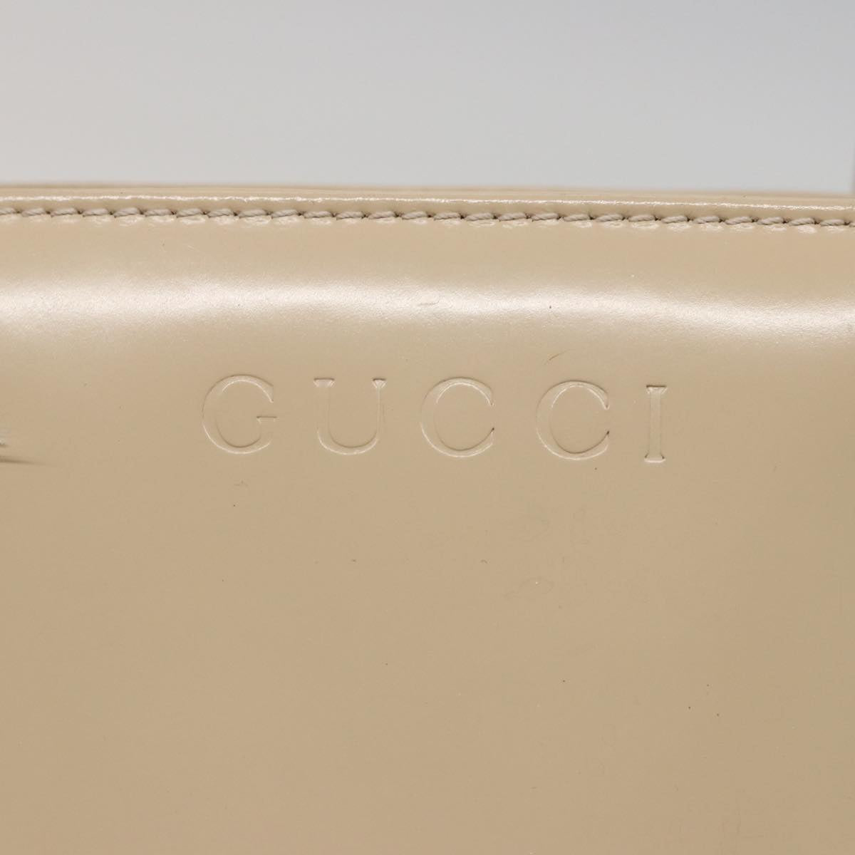 GUCCI Tote Bag Enamel Beige 002 1046 0407 Auth 77675