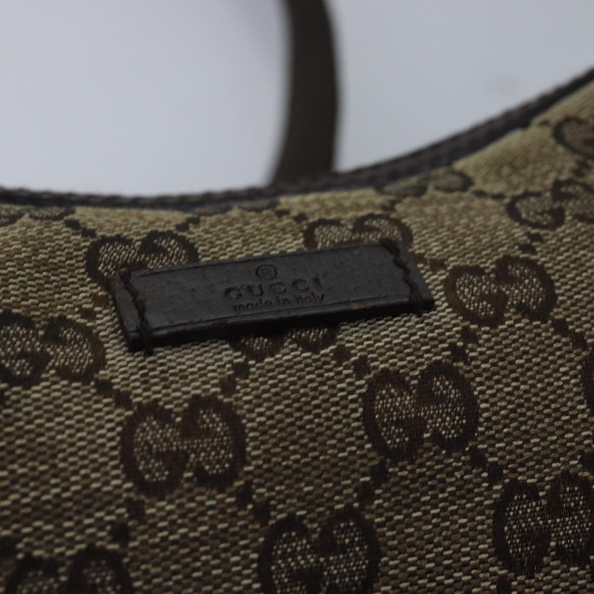 GUCCI GG Canvas Shoulder Bag Beige 122790 Auth 77680