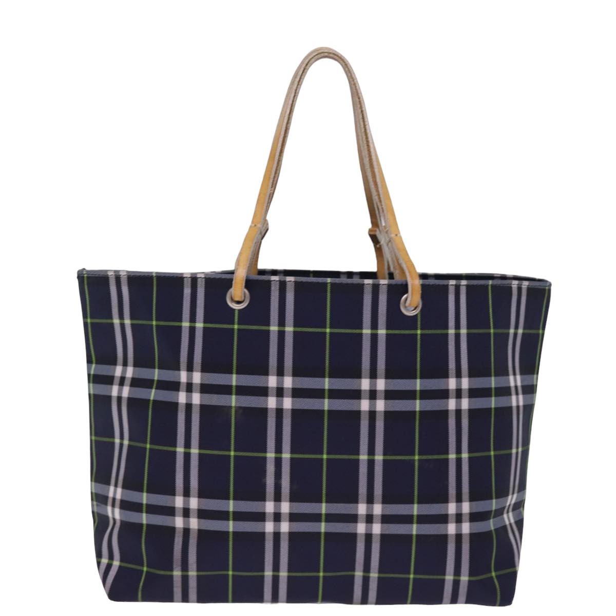 BURBERRY Nova Check Tote Bag Nylon Blue Auth 77686