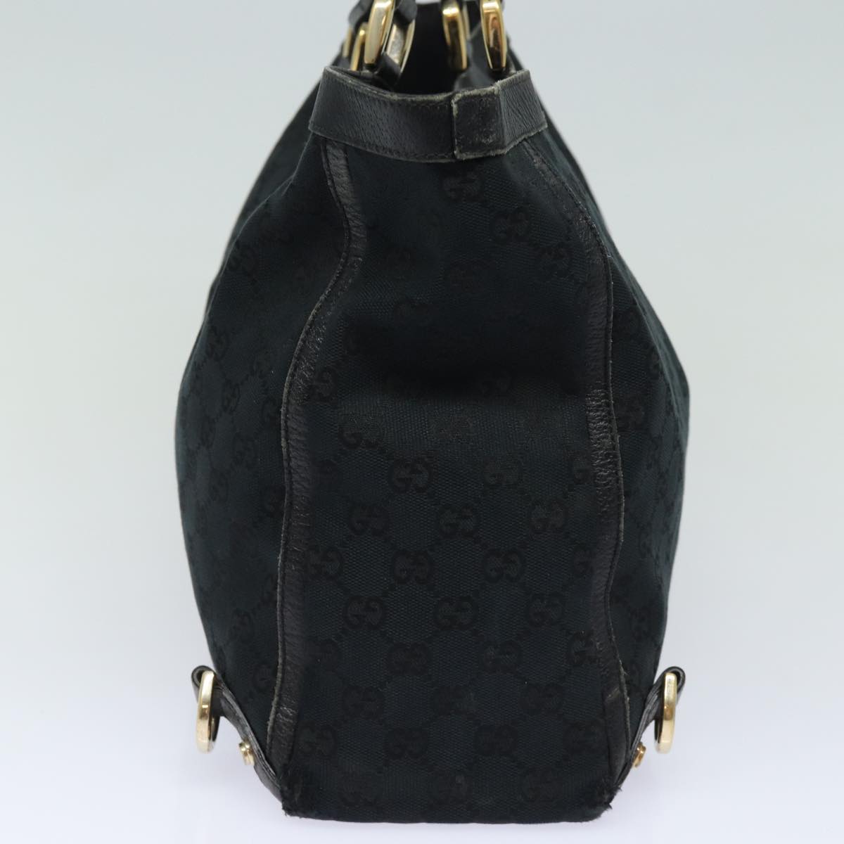 GUCCI GG Canvas Abbey Tote Bag Black 141472 Auth 77688