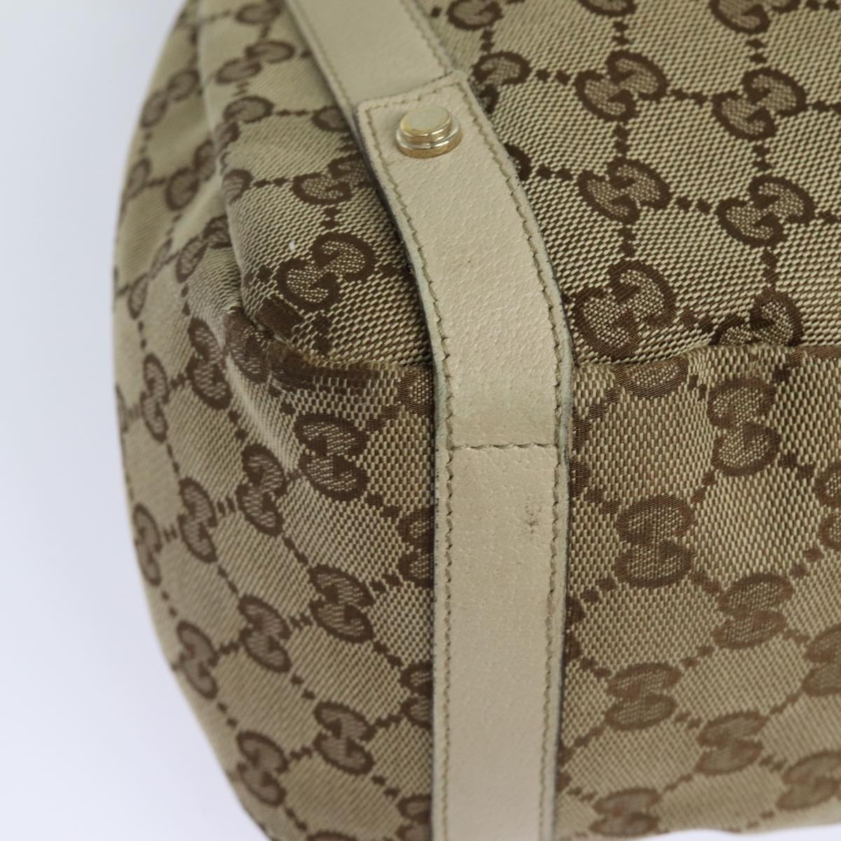 GUCCI GG Canvas Tote Bag Beige 130736 Auth 77689