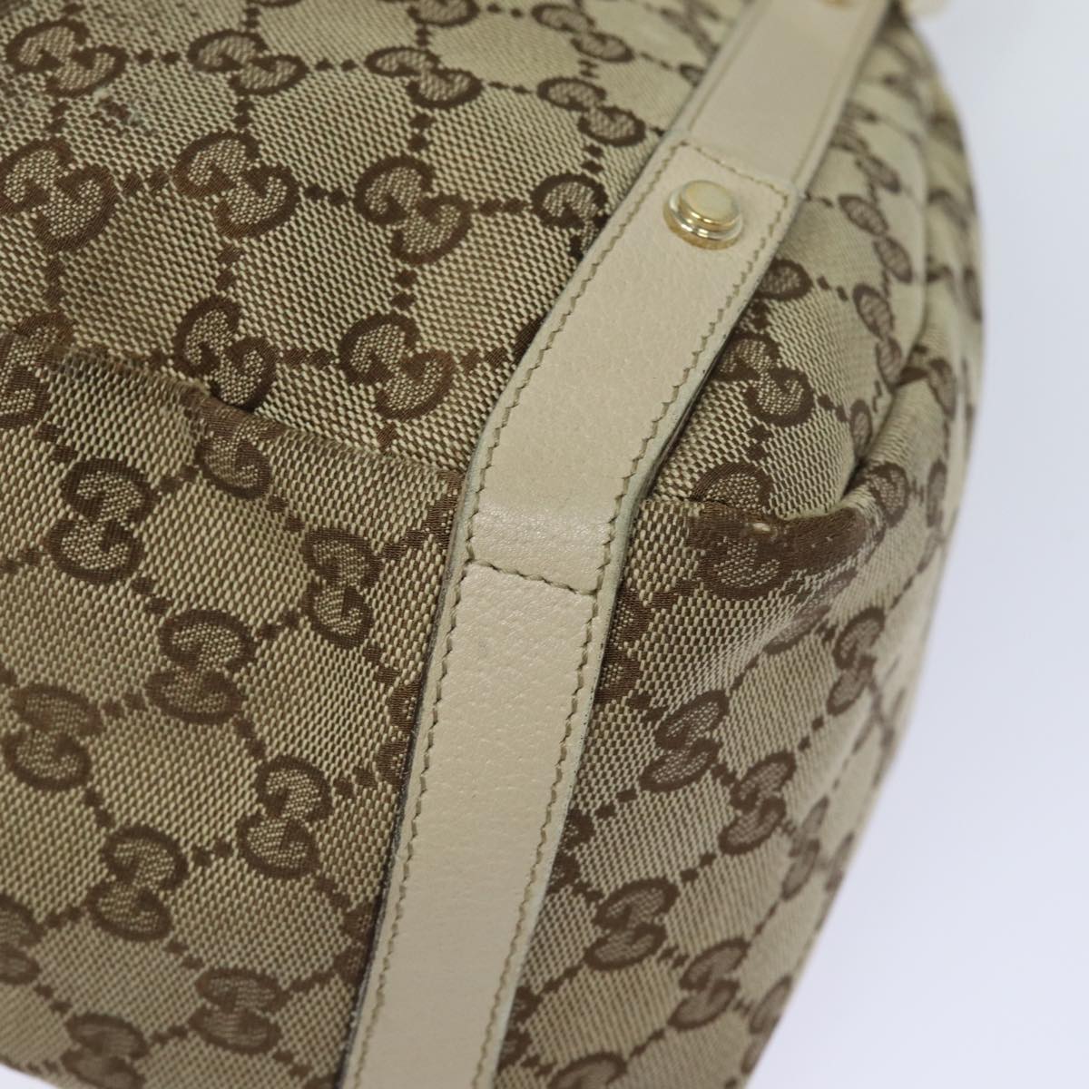 GUCCI GG Canvas Tote Bag Beige 130736 Auth 77689