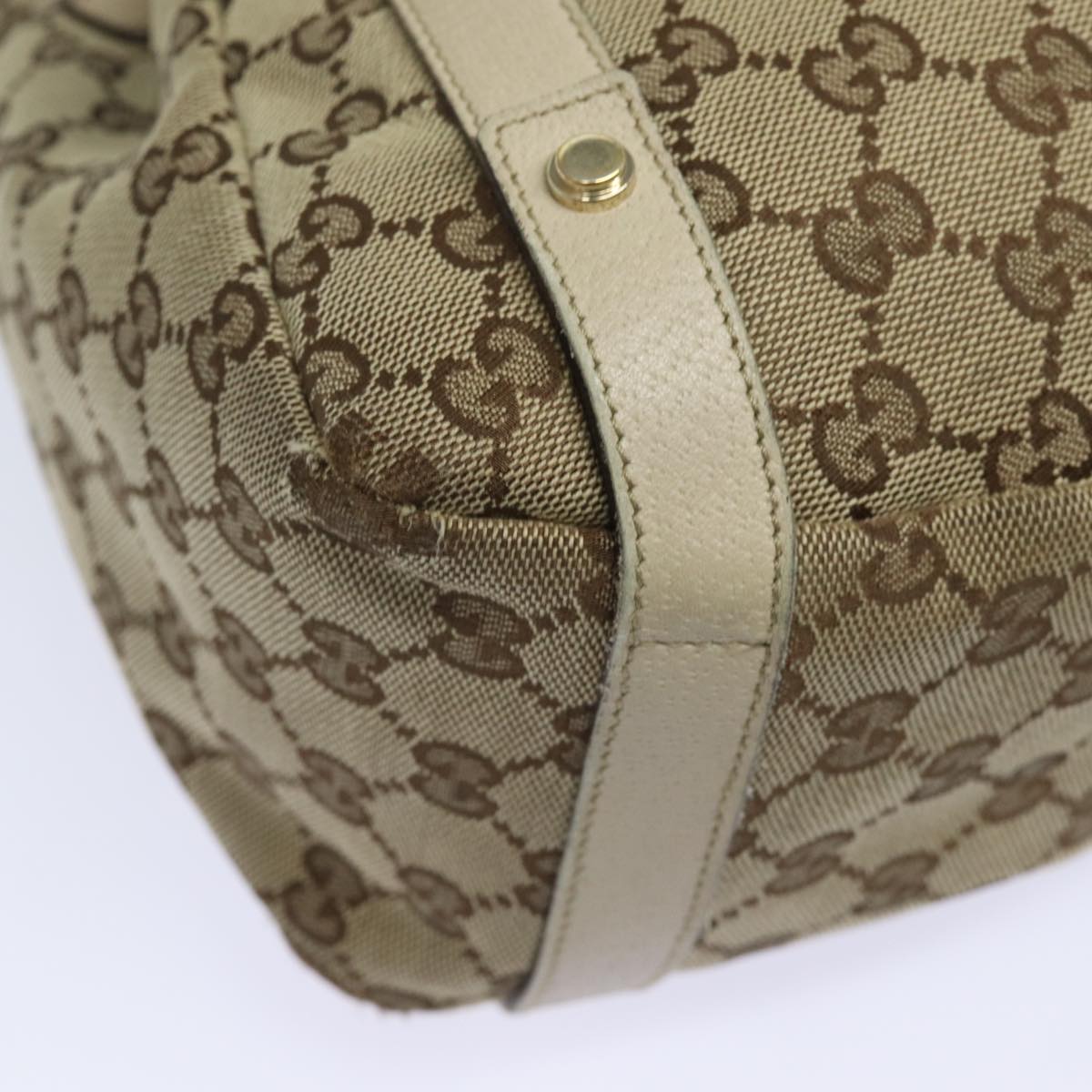 GUCCI GG Canvas Tote Bag Beige 130736 Auth 77689