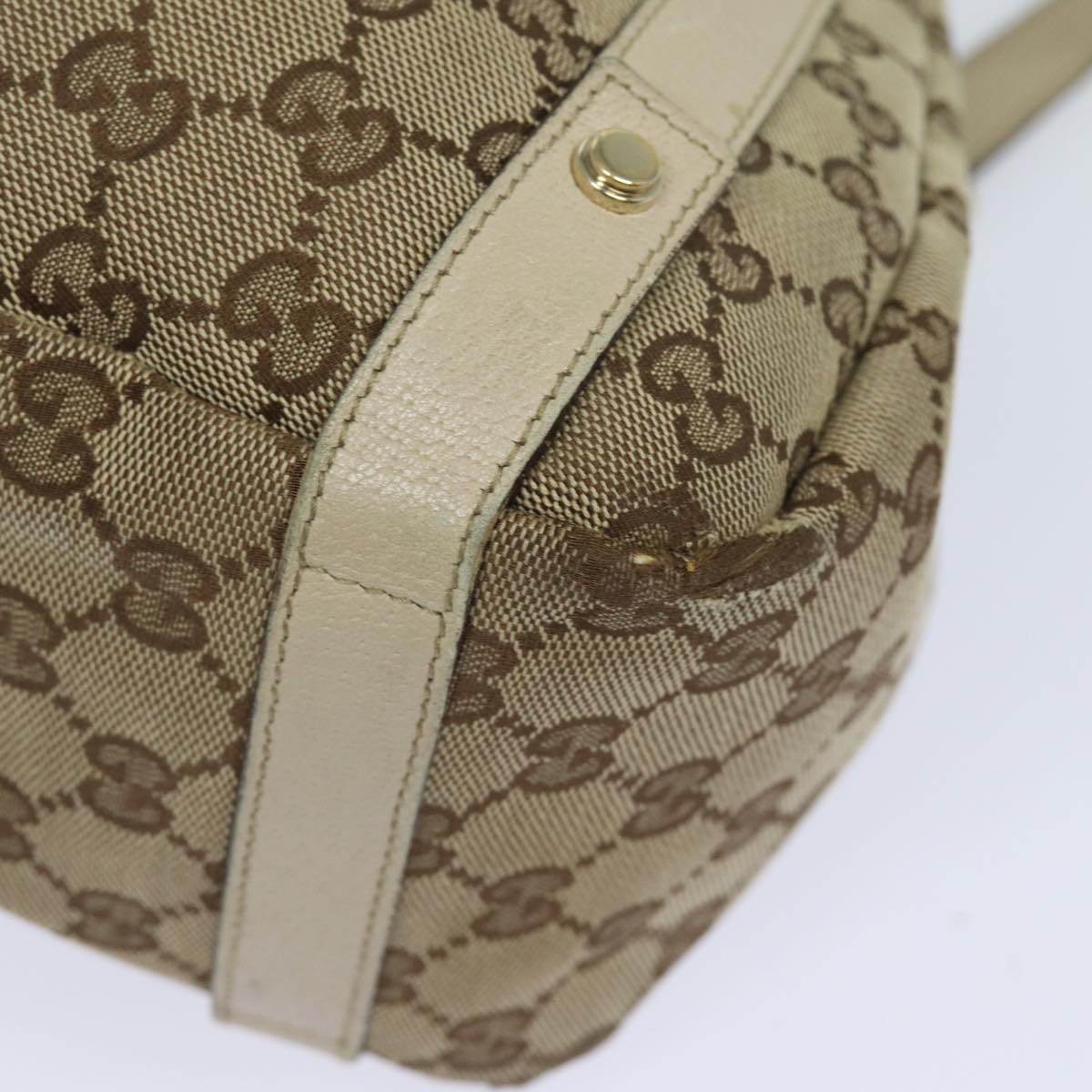 GUCCI GG Canvas Tote Bag Beige 130736 Auth 77689