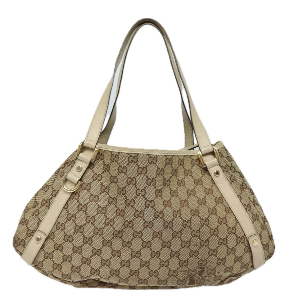 GUCCI GG Canvas Tote Bag Beige 130736 Auth 77689