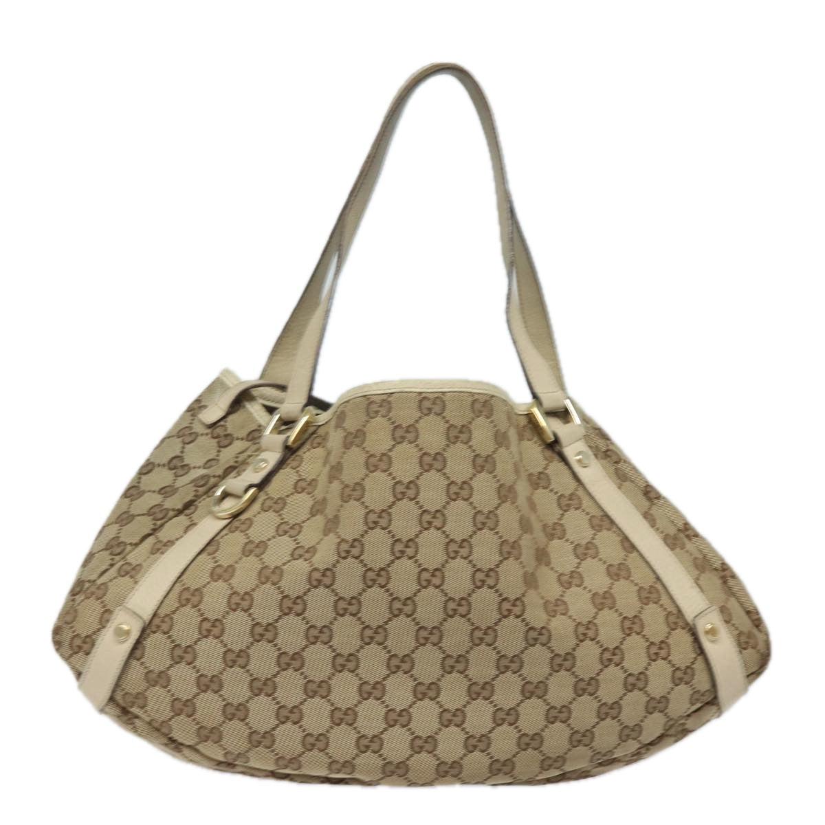 GUCCI GG Canvas Tote Bag Beige 130736 Auth 77689