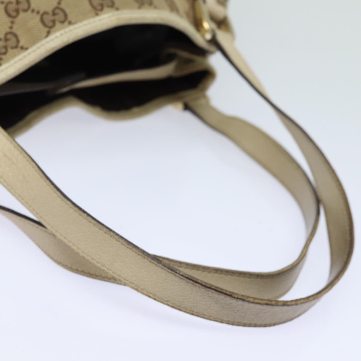 GUCCI GG Canvas Tote Bag Beige 130736 Auth 77689