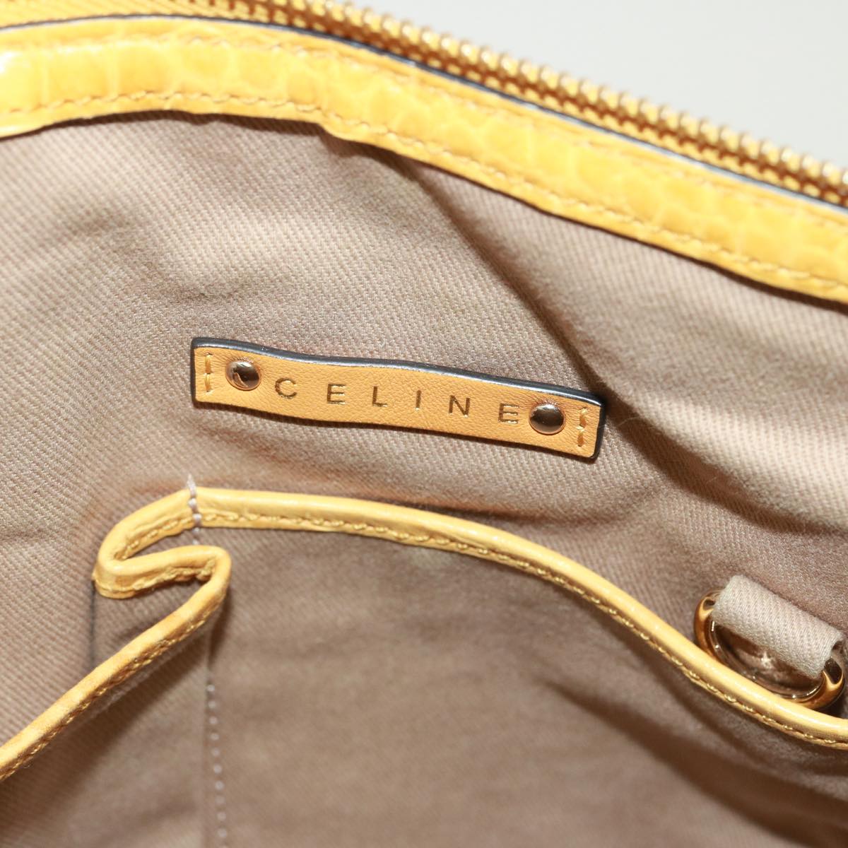 CELINE Macadam Canvas Hand Bag Beige Auth 77703