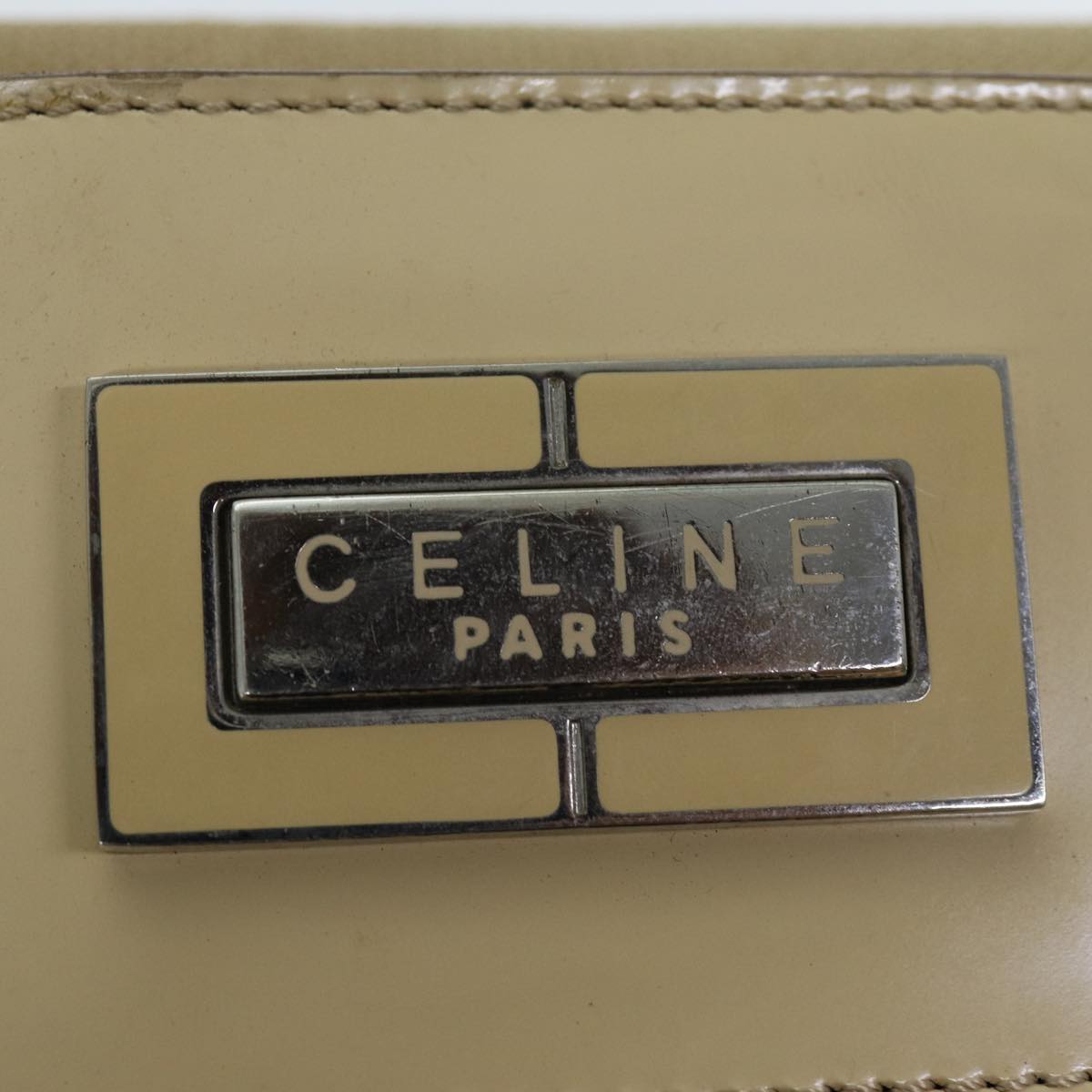 CELINE Hand Bag Canvas Beige Auth 77718