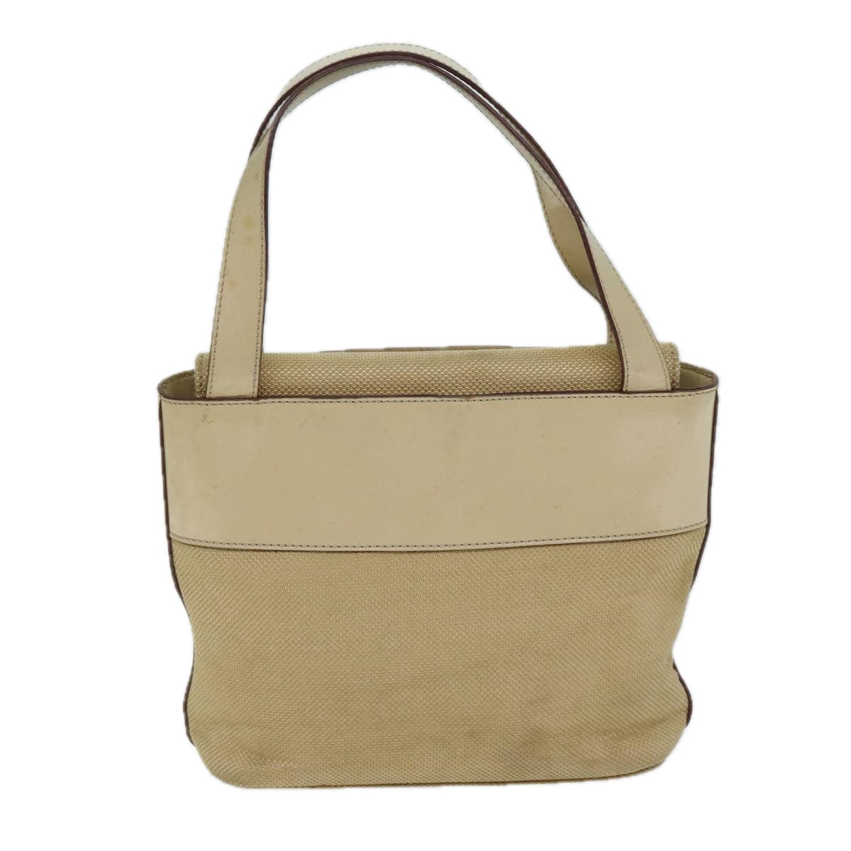 CELINE Hand Bag Canvas Beige Auth 77718 - 0