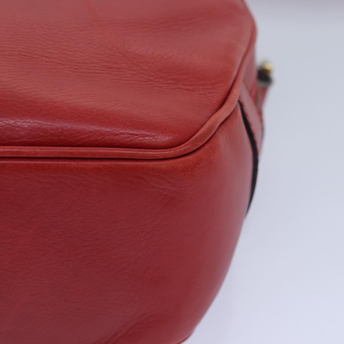 CELINE Shoulder Bag Leather Red Auth 77720