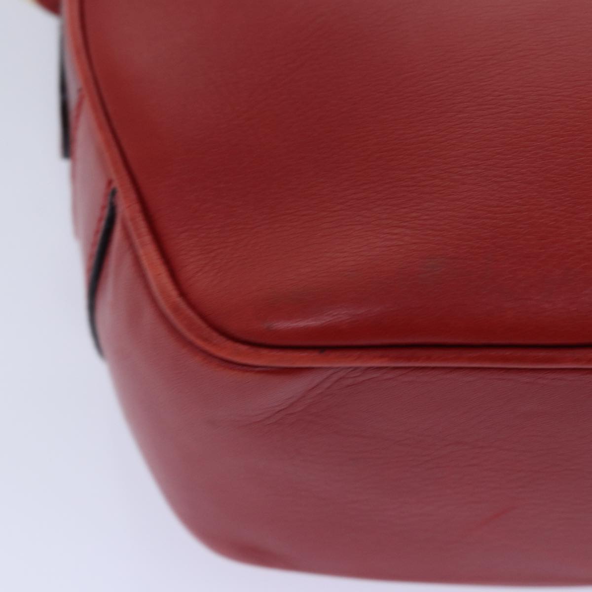 CELINE Shoulder Bag Leather Red Auth 77720