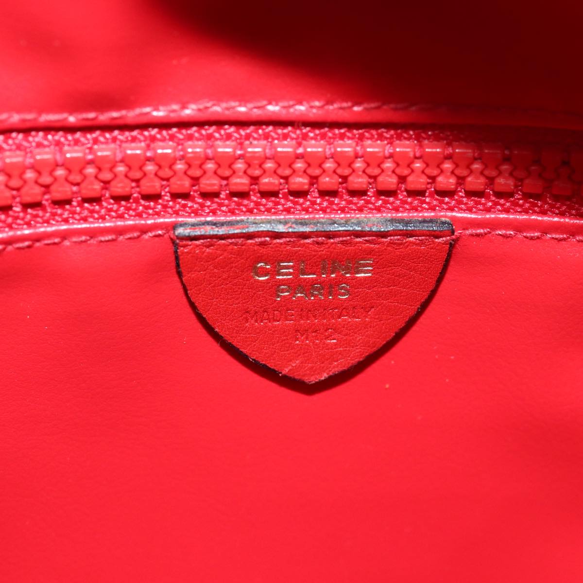 CELINE Shoulder Bag Leather Red Auth 77720