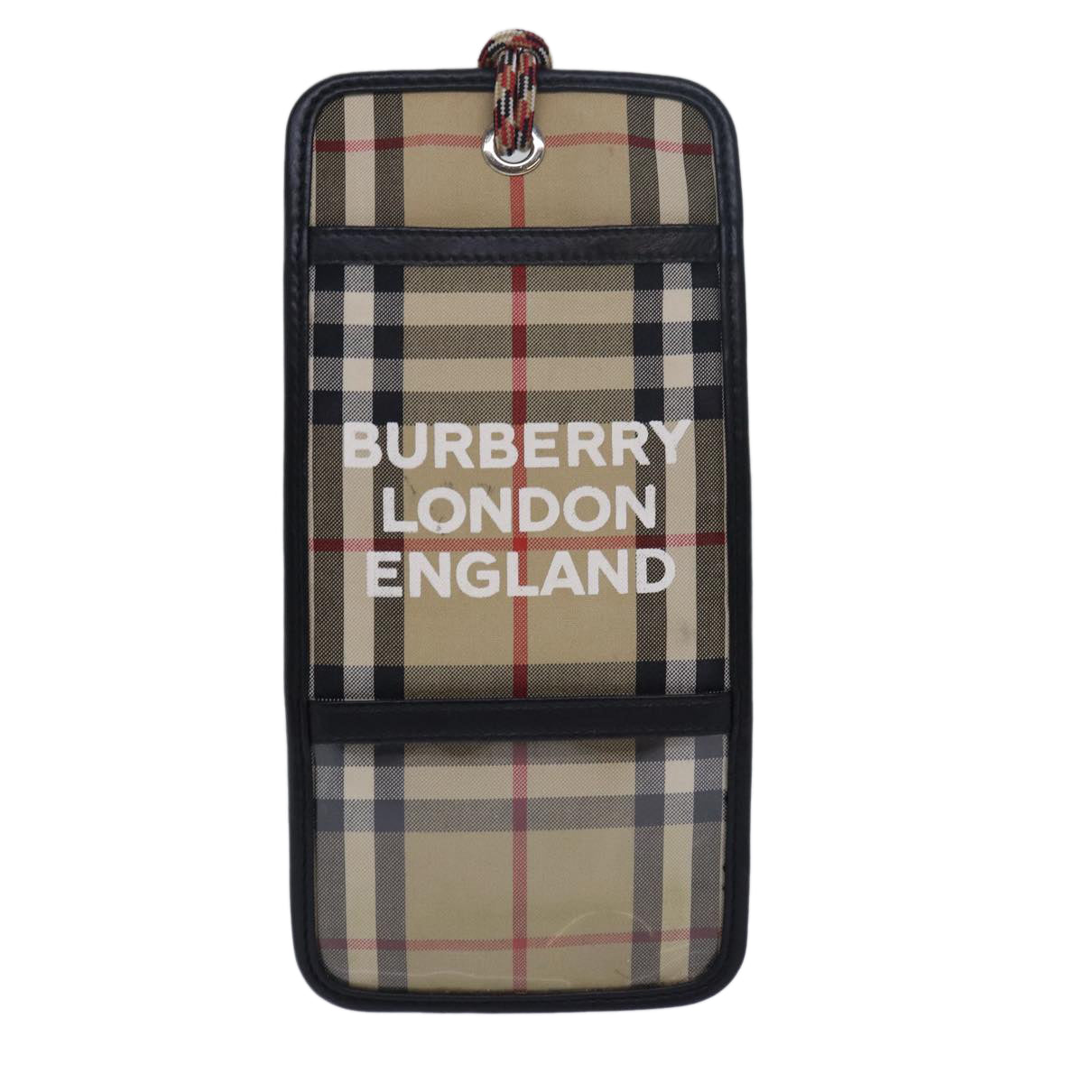 BURBERRY Nova Check Card Case Canvas Beige Auth 77722