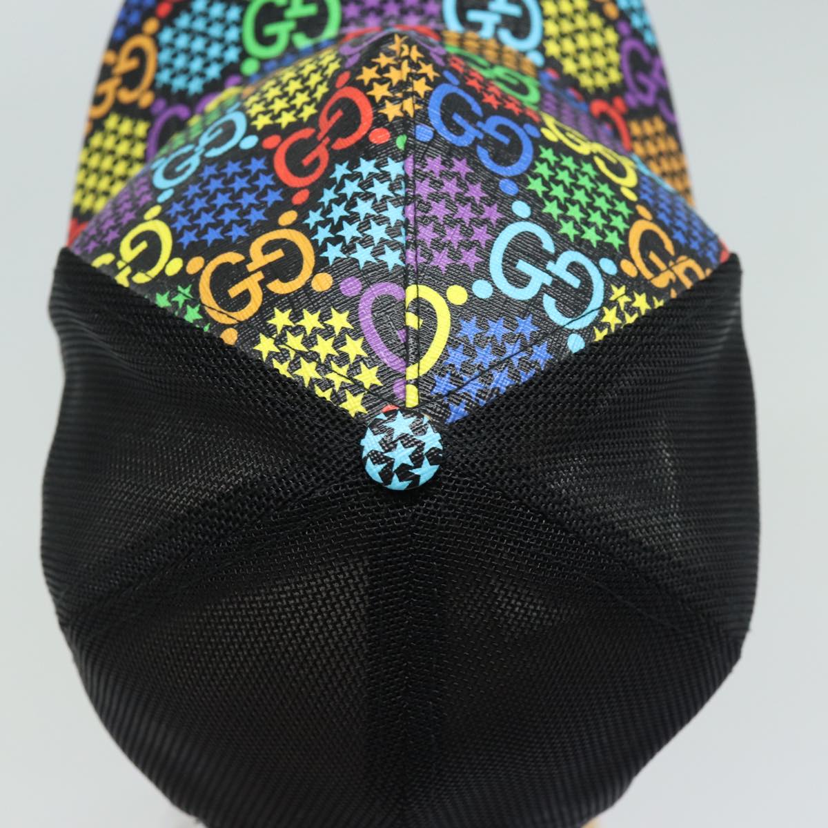 GUCCI GG Psychedelic Cap M Multicolor 517074 Auth 77725