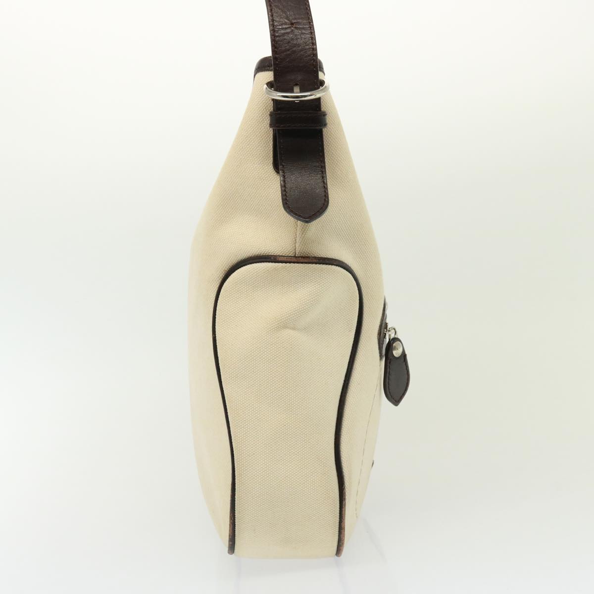 BURBERRY Shoulder Bag Canvas Cream Auth 77727