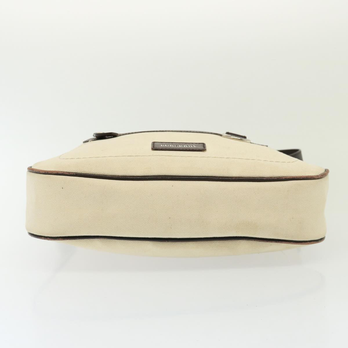 BURBERRY Shoulder Bag Canvas Cream Auth 77727