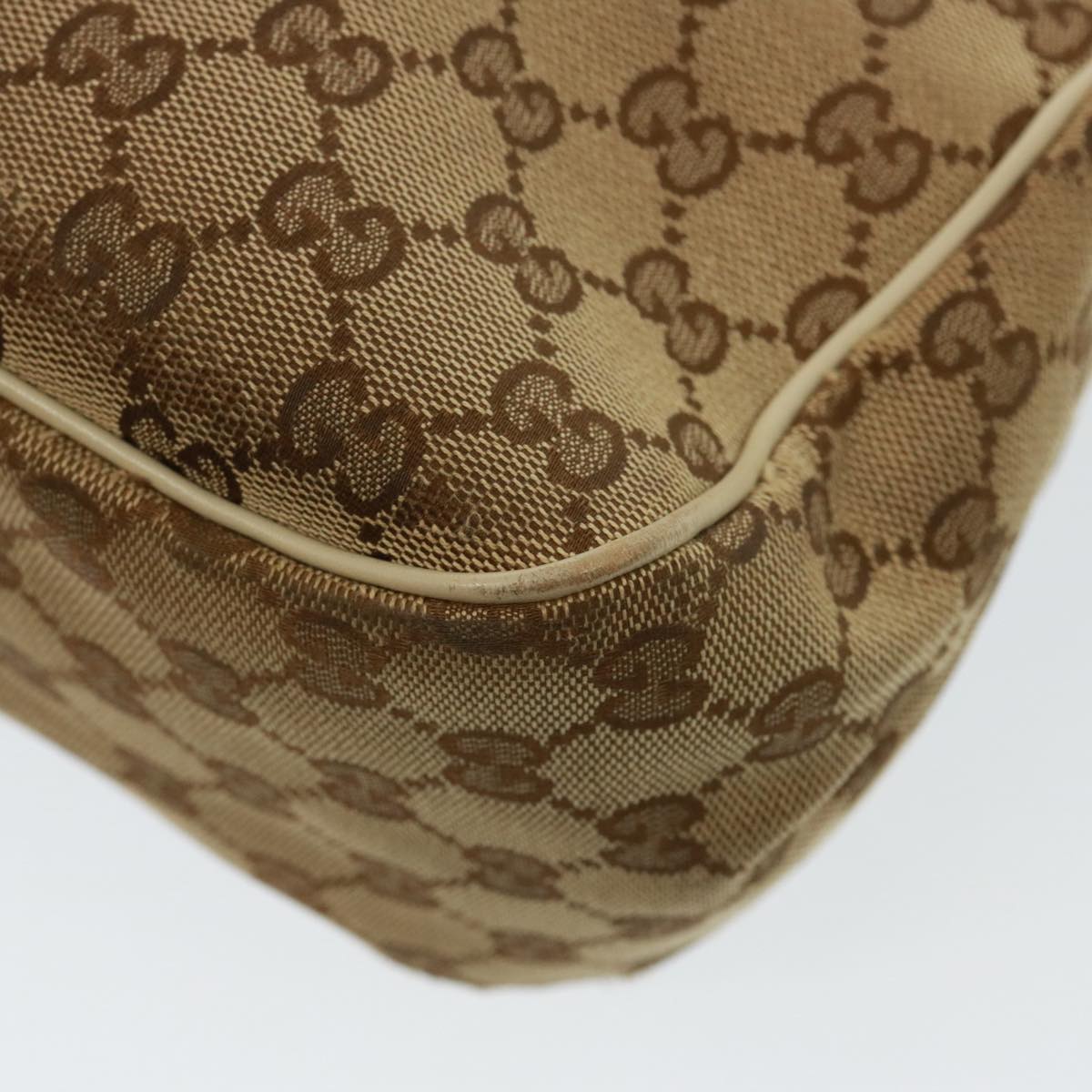 GUCCI GG Canvas Shoulder Bag Beige 308452 Auth 77733