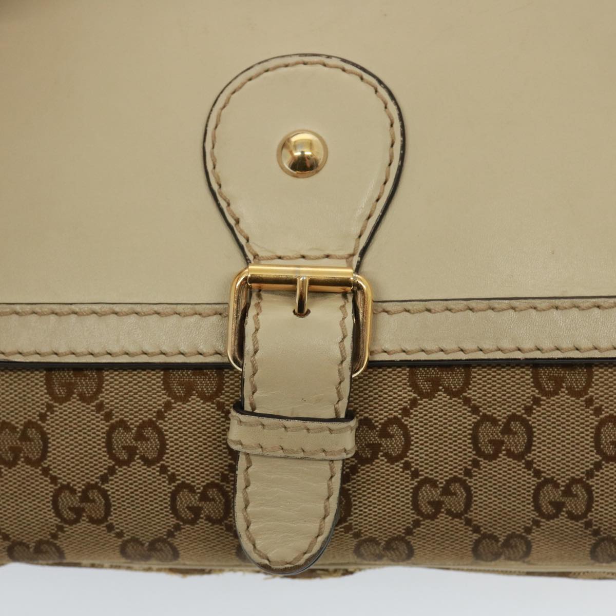 GUCCI GG Canvas Shoulder Bag Beige 308452 Auth 77733