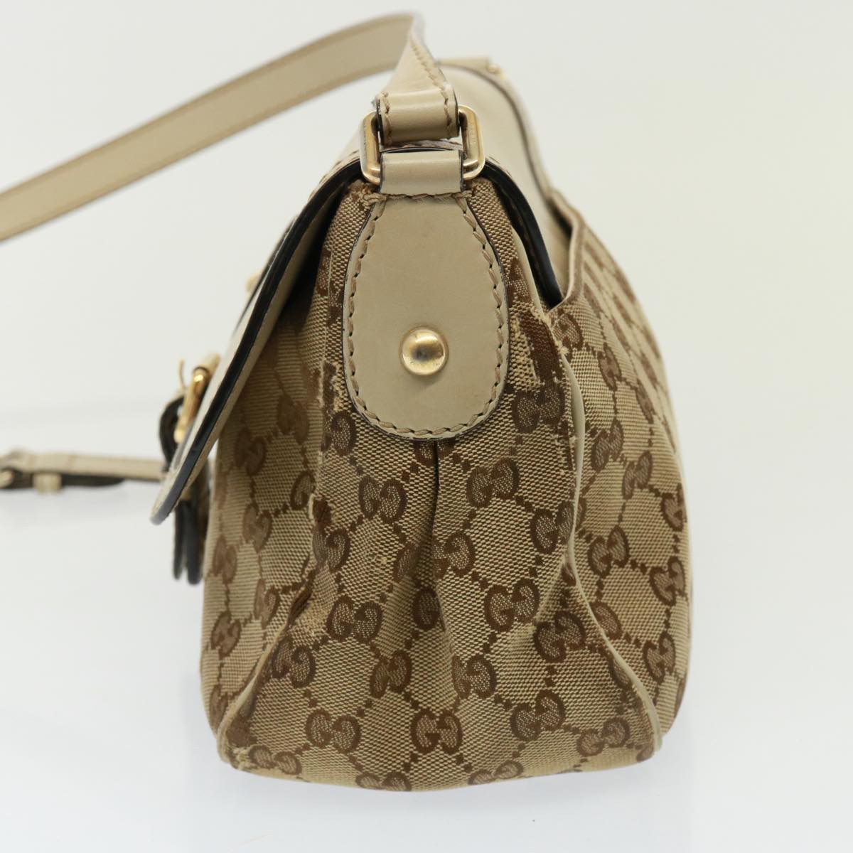 GUCCI GG Canvas Shoulder Bag Beige 308452 Auth 77733