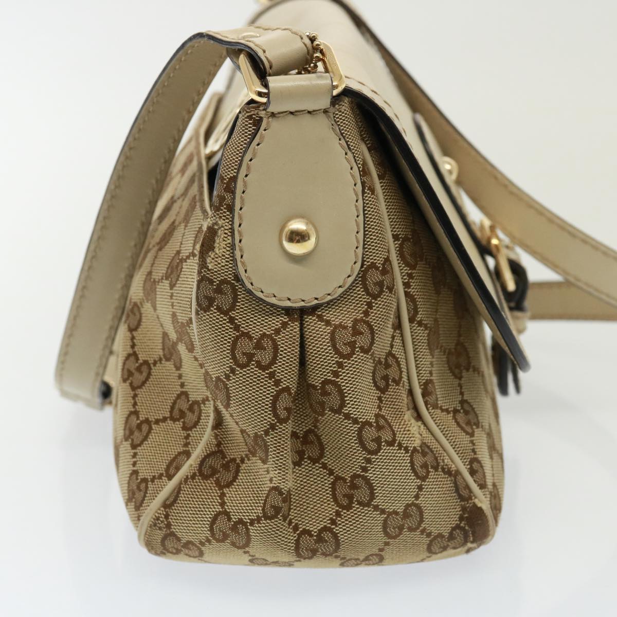 GUCCI GG Canvas Shoulder Bag Beige 308452 Auth 77733