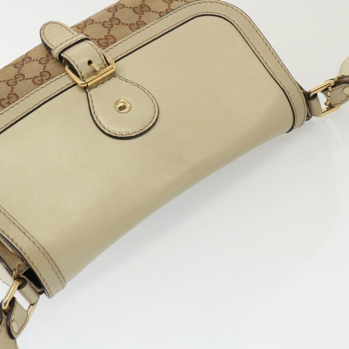 GUCCI GG Canvas Shoulder Bag Beige 308452 Auth 77733