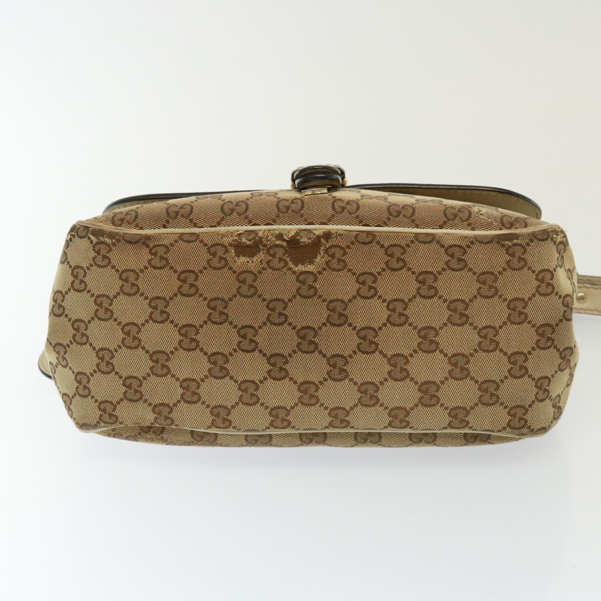 GUCCI GG Canvas Shoulder Bag Beige 308452 Auth 77733