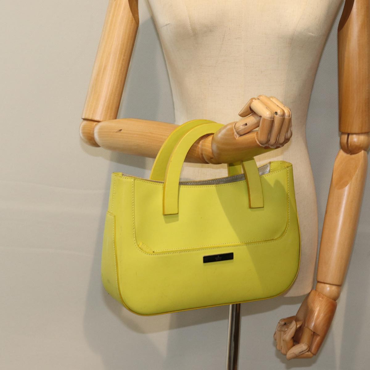 GUCCI Hand Bag Leather Outlet Yellow 002 1068 Auth 77735