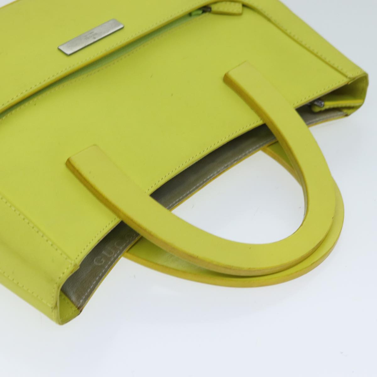 GUCCI Hand Bag Leather Outlet Yellow 002 1068 Auth 77735