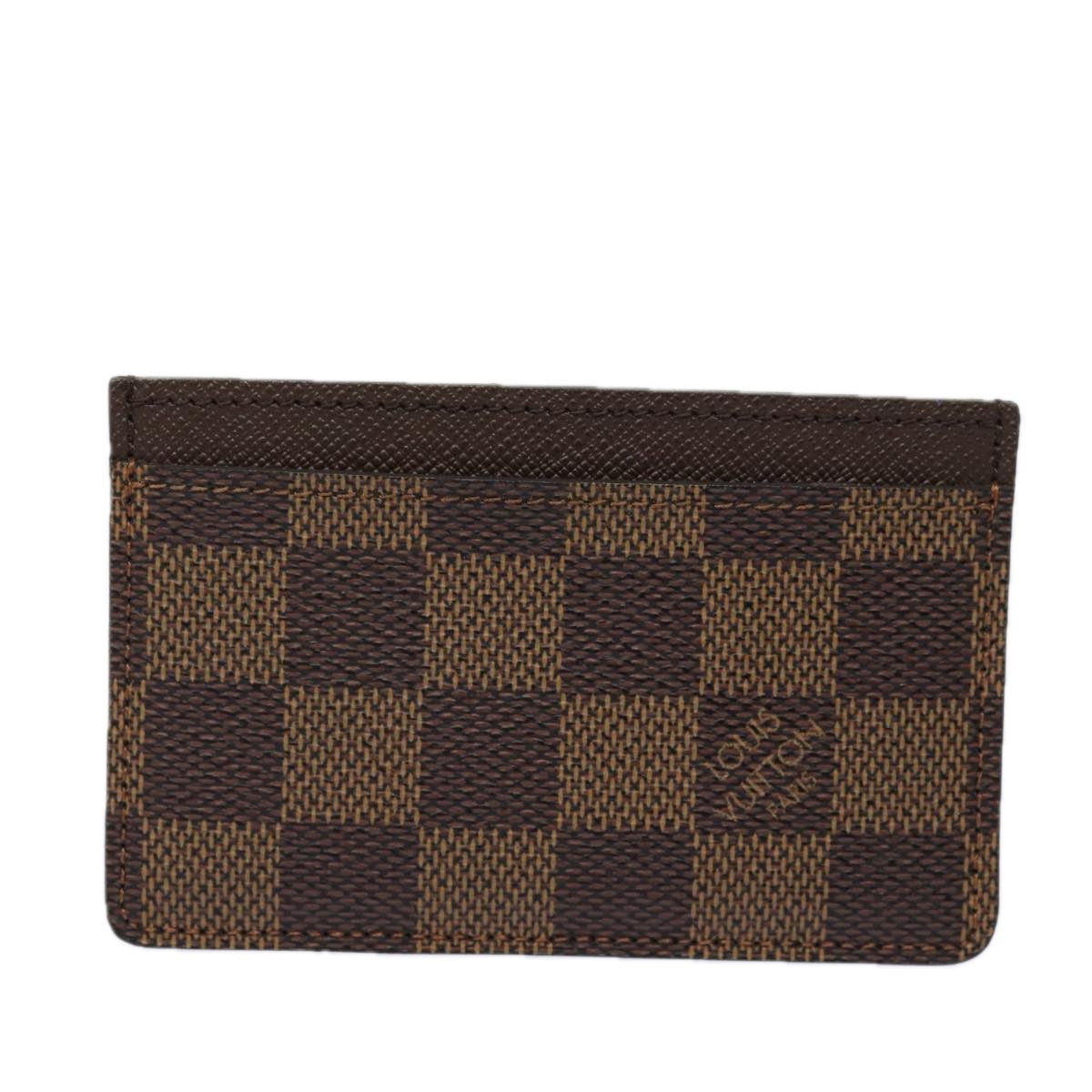 LOUIS VUITTON Damier Ebene Porte Cartes  Simple Card Case N61722 LV Auth 77746