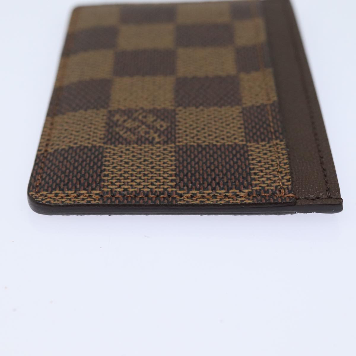 LOUIS VUITTON Damier Ebene Porte Cartes  Simple Card Case N61722 LV Auth 77746