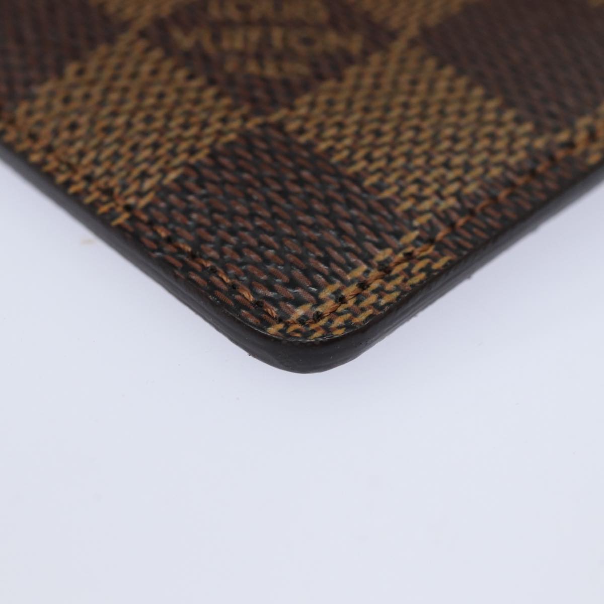 LOUIS VUITTON Damier Ebene Porte Cartes  Simple Card Case N61722 LV Auth 77746