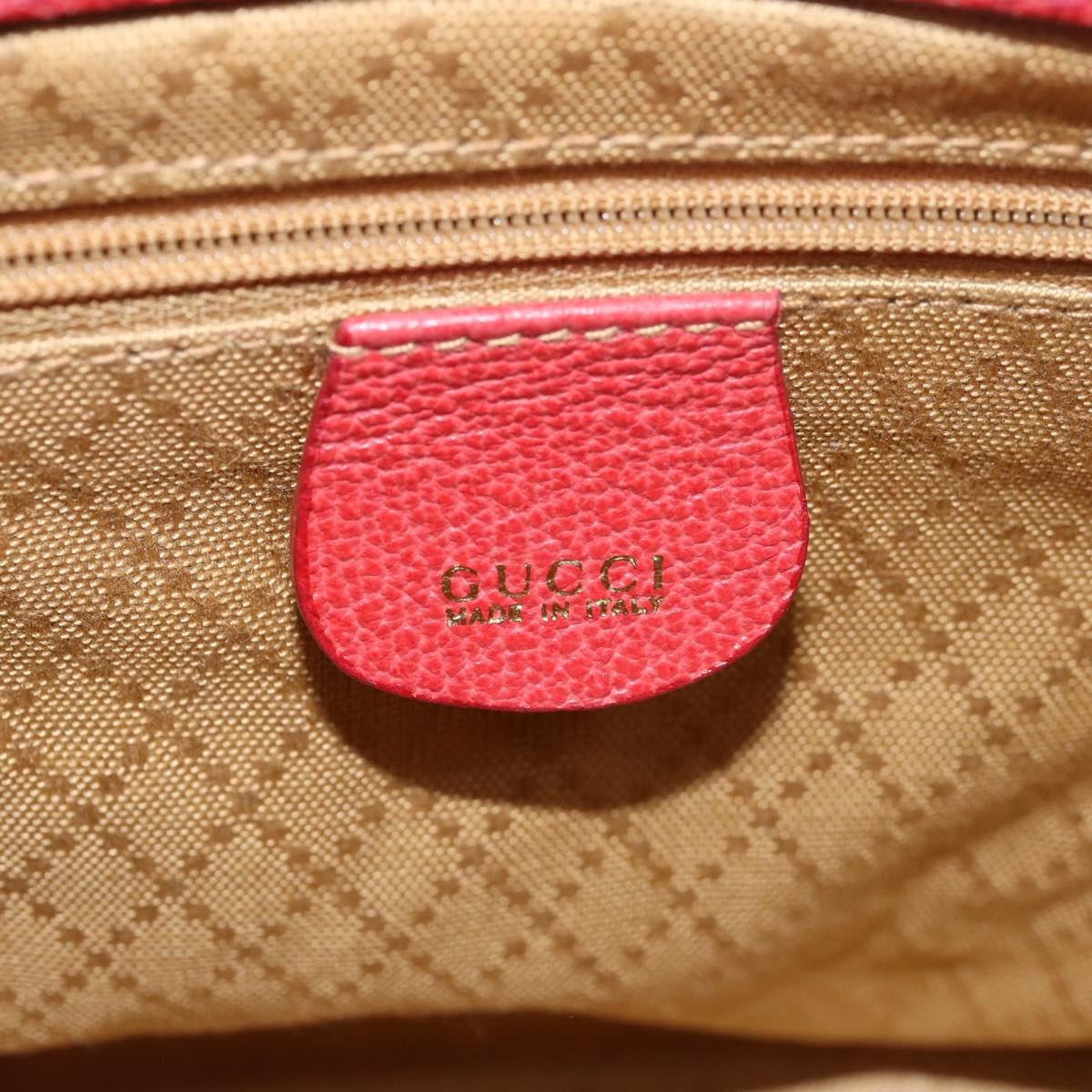 GUCCI Bamboo Hand Bag Red 002 123 0260 Auth 77760