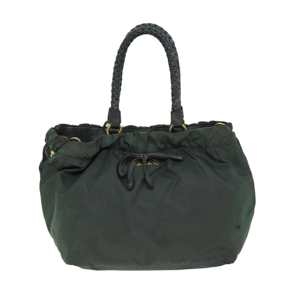 PRADA Hand Bag Nylon 2way Khaki Auth 77763
